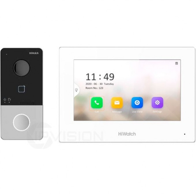 Видеодомофон HIWATCH белый DS-D100HKWF Видеодомофон HIWATCH белый DS-D100HKWF